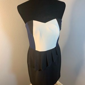 Sugar Kiss Strapless Dress L - Navy Black white
